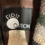 Vintage First Option Women's One Button Blazer Jacket Tan Brown Western Aztec M Size M Photo 8