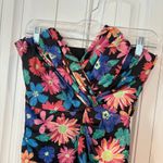 Dee Elly  Black Floral Strapless‎ Dress Size Small Photo 2
