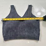NWT S.Deer Ribbed V Neck Crop Top Shirt Womens L Mineral Wash Grey Bralette Gray Size L Photo 2
