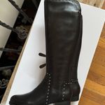 Isaac Mizrahi NIB  Live! 5M Black leather studded riding boots medium calf Photo 3