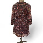 Loft Floral Clip Tiered Button Puff Sleeve Fall Floral Dress Size Medium Tall Photo 3