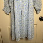 Altar'd State  Puff Sleeve Babydoll Blue Floral Square Neck Mini Dress XL EUC Photo 4