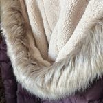 Ralph Lauren  burgundy long down Puffer Jacket faux fur hood Photo 12