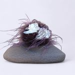Preston & York Vintage Flower Feather Derby Cloche Sun Hat Church Chapeau Purple Photo 1