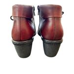 Rieker Womens Burgundy Leather Ankle Boots With Side Zipper & Lace Photo 4