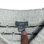 Aerie White & Gray Knit Heart Crewneck Sweater Womens M Photo 3