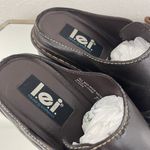 L.E.I . Vintage Y2K Brown Faux Leather Chunky Platform Lace Up Heeled Mule Shoes Photo 9