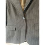 Anne Klein  Women's Pinstripe Suit Blazer Pants Set Size 10 Black Professional Photo 1