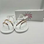 Olivia Miller  Sandals Womens 7‎ White Studded Ankle Strap Sandal New Photo 6