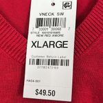 JM Collection  Womens Ribbed Long Sleeve Crew Neck Sweater in Red Size XL Photo 3