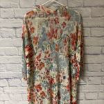 J JILL Linen Blend Watercolor Floral Print Duster Cardigan Sweater Colorful Sz M Blue Size M Photo 7