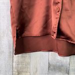 Rachel Zoe  Medium Cropped Hi-Lo Button Front Satin Top W/Chest Pockets Photo 3