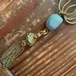 Unique Gold Postmodern Bib Statement Necklace Blue Photo 4