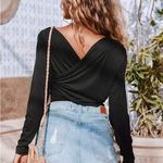 Cupshe Berkley Black Cheeky Long Sleeve Bodysuit Medium Photo 5