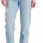 Levi's Levi’s 501 Original Fit Women’s Straight Leg Light Wash Flower Jeans 31x30 Photo 0