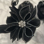 Gianni Bini Karmello Velvet Flower Ankle Strap Black Platform Heels Photo 6