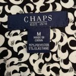 CHAPS Ralph Lauren Officecore Black & White Patterned V Neck Collared Dress Photo 7