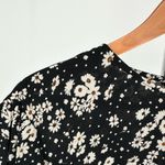 New Look ASOS Black Microfloral Daisy Midi Dress with Slit 3/4 Sleeves NWT sz 14 Photo 4