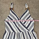 American Eagle  Striped Cropped Wide Leg Jumpsuit Blue White M Photo 8