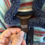 Bit Bridle Pullover Womens Medium Blue Striped Fleece 1/4 Zip Sweater Large Photo 3