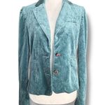 Juicy Couture Vintage Y2K  Velvet Blazer Teal Blue Lace Trim Jacket Romantic 4 Photo 6