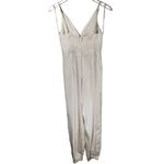 DO+BE Satin Front Knot Twist Spaghetti Strap Jumpsuit in Ivory Photo 8