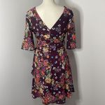 WAYF  wine floral mini dress. NWT. Size Small.  Wedding. Party. Cocktail. Photo 2