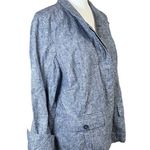 Liz Claiborne Women’s Linen Blend Blue Chambray Topper Shirt Jacket Shacket Sz L Boxy Classic Photo 6