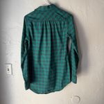 Stio Plaid Button Up Long Sleeve Shirt Teal Green Women's Medium Outdoor Flannel Photo 3