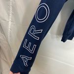 Aeropostale EUC  women’s navy blue fleece lined cropped decal comfy sweatshirt M‎ Photo 1