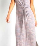 Maurice's Twist Knot Front Short Sleeve Slit Maxi Dress Camo Size Large Photo 0