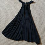 Free People medium m black flowy tank top keyhole front buckle at neck hot NWOT Photo 3