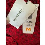 Liz Sport Vintage Red Black Floral Roses Long Sleeve Cardigan 3-Button NWT Medium Photo 5