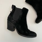 Rag and Bone  Boots Devon Booties Ankle Pull On Stacked Heels Suede Burnished Black Photo 9
