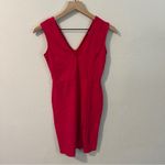 ASOS  Pink Stretch Bodycon V-Neck V-Back‎ Side Slit Sleeveless Mini Dress Size 4 Photo 3