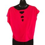 GB Women's Vibrant Stripe Print Short Sleeve Blouse – Size Large Photo 3