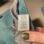 Loft Ann Taylor  Wool Blend Blazer Jacket Teal Herringbone Photo 3