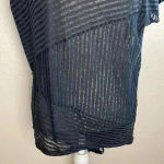 Free People  Top Pullover Short Sleeve Scoop Neck Floral‎ Lace Black Sz XS Photo 2