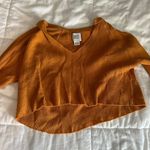 BDG Waffle Long Sleeve Cropped Sweater Photo 0