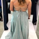Terry Costa Light Blue Sparkly Prom Dress Photo 2