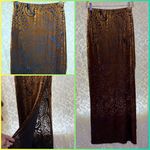 ASOS Brown navy Velvet burnout Paisley stretch Maxi Skirt Sz 4 small like new Photo 2