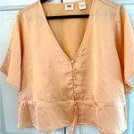 Levi's Women's soft orange Button-Down Top S Photo 0