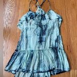 Free People  Beaded Ruffle Tie Dye Racerback Shirt Photo 3