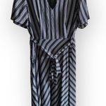 Ann Taylor black dress size 10 casual A line striped layered midi preppy dress Photo 1