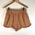 Free People  Gauze High Waisted Drawstring Shorts Tan peach Size S cotton boho Photo 4