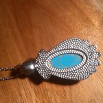 Mojave Blue Turquoise Stainless Steel Pendant Necklace Photo 4