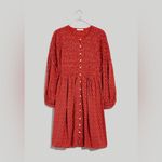 Madewell  Challis Button-Front Smocked Bodice Mini Dress in Tiny Daisy Size‎ XXS Photo 4