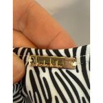 NWT Nicole Miller Women Scoop Neck Swimsuit Black White Palm Large One Piece Photo 10