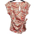 Pacific&Co Women’s XS NY &  Pink Cream Ruched Side Tie Top Blouse Photo 1