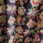 Mexican Artisanal Chiapas Poncho with Floral Embroidery Festival Wear Black Size undefined Photo 8